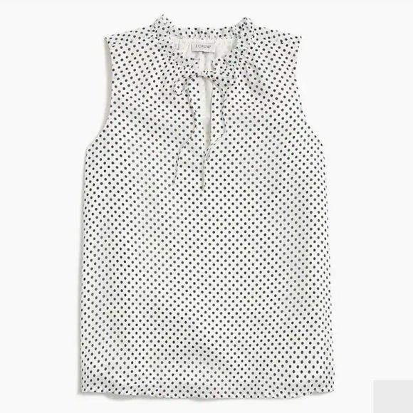 J. Crew Factory Tops - Dot Ruffle Tie-Neck Top